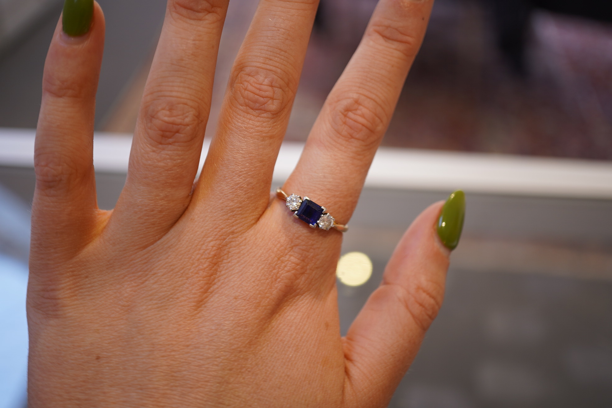 A sapphire and diamond ring